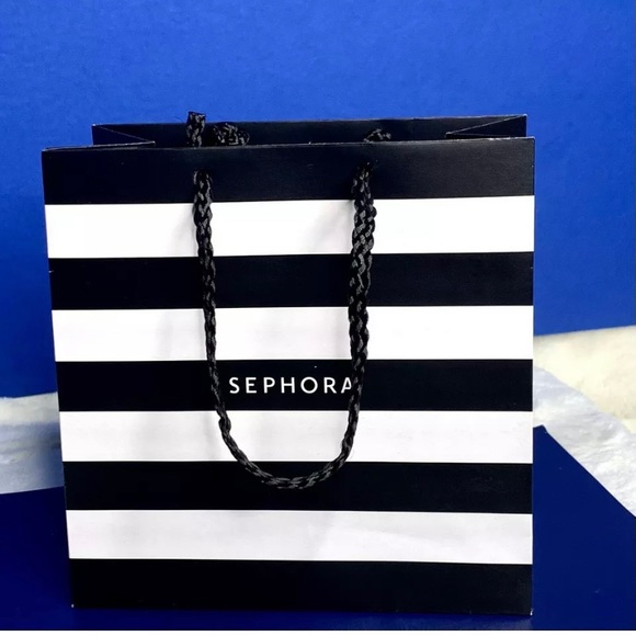 24 NEW Sephora Black White Striped Paper Bags 7in - Picture 3 of 8